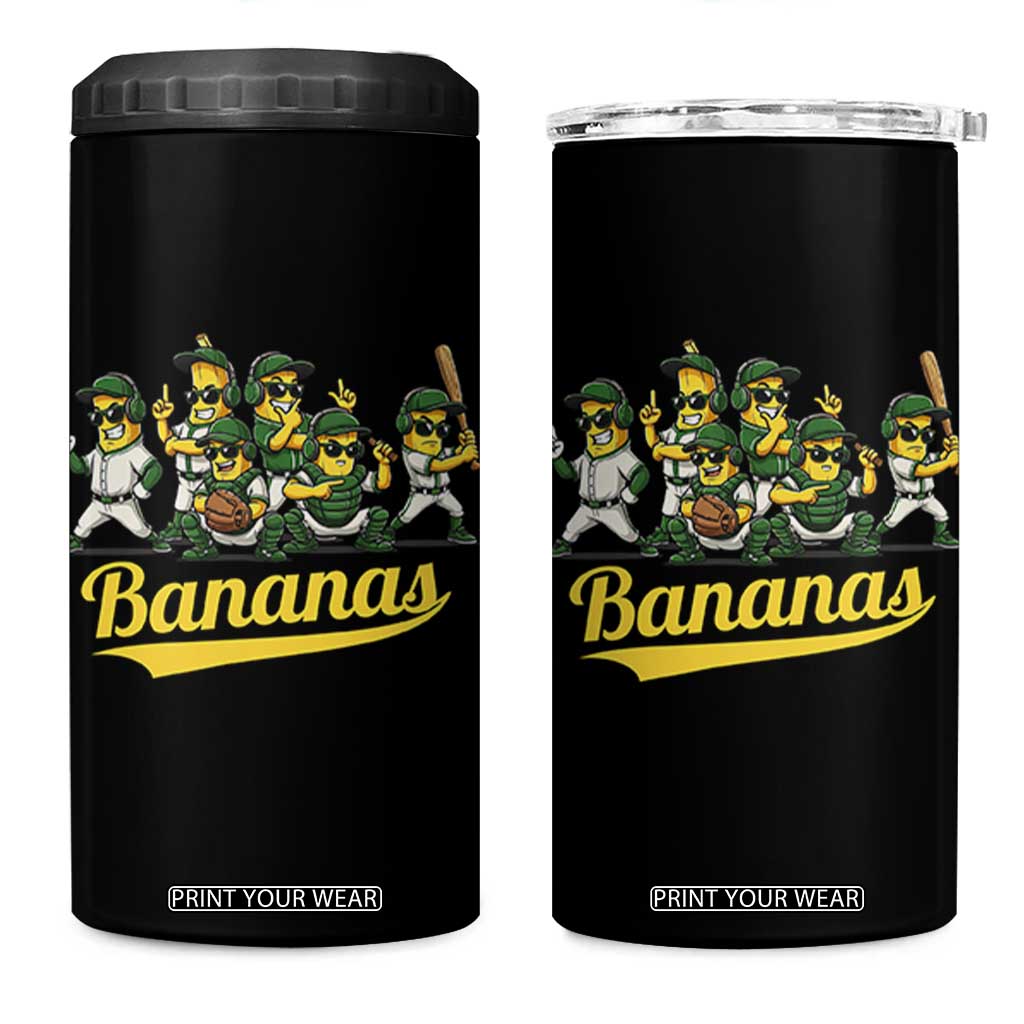 Cool Bananas Squad Playing Baseball Graphic 4 in 1 Can Cooler Tumbler for Sports Fans Entertainment TS02 One Size: 16 oz Black Print Your Wear