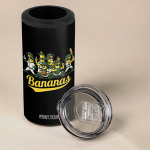 Cool Bananas Squad Playing Baseball Graphic 4 in 1 Can Cooler Tumbler for Sports Fans Entertainment TS02 Print Your Wear