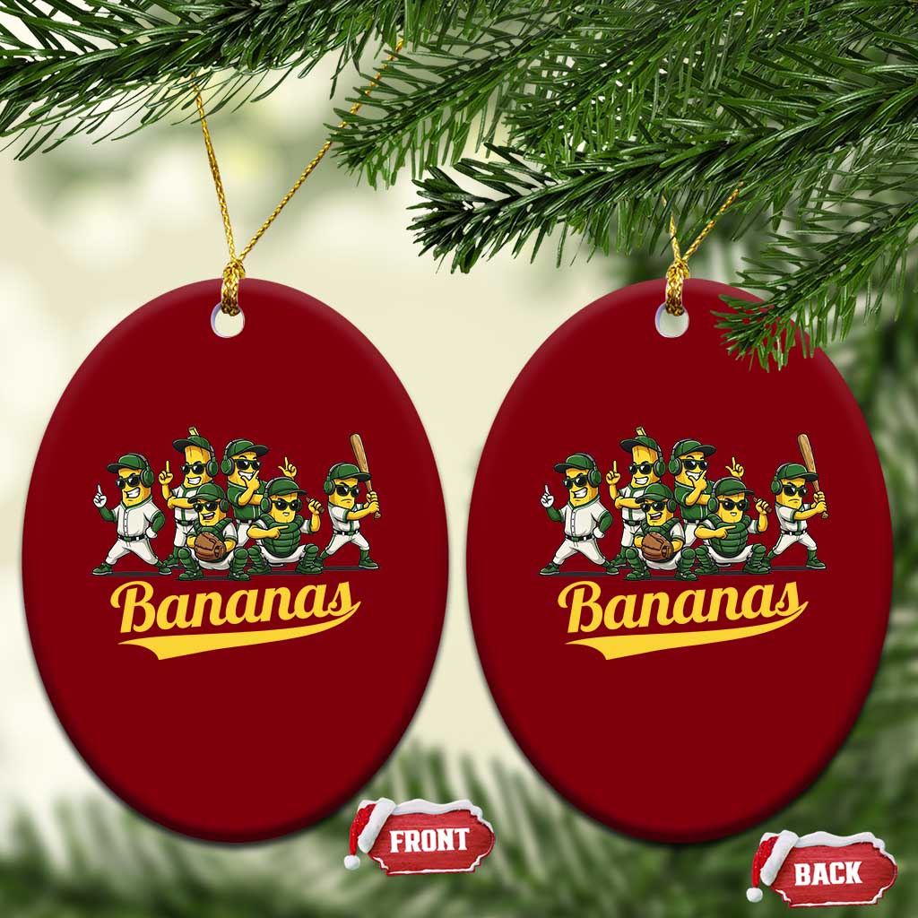 Cool Bananas Squad Playing Baseball Graphic Ceramic Ornament for Sports Fans Entertainment TS02 Print Your Wear