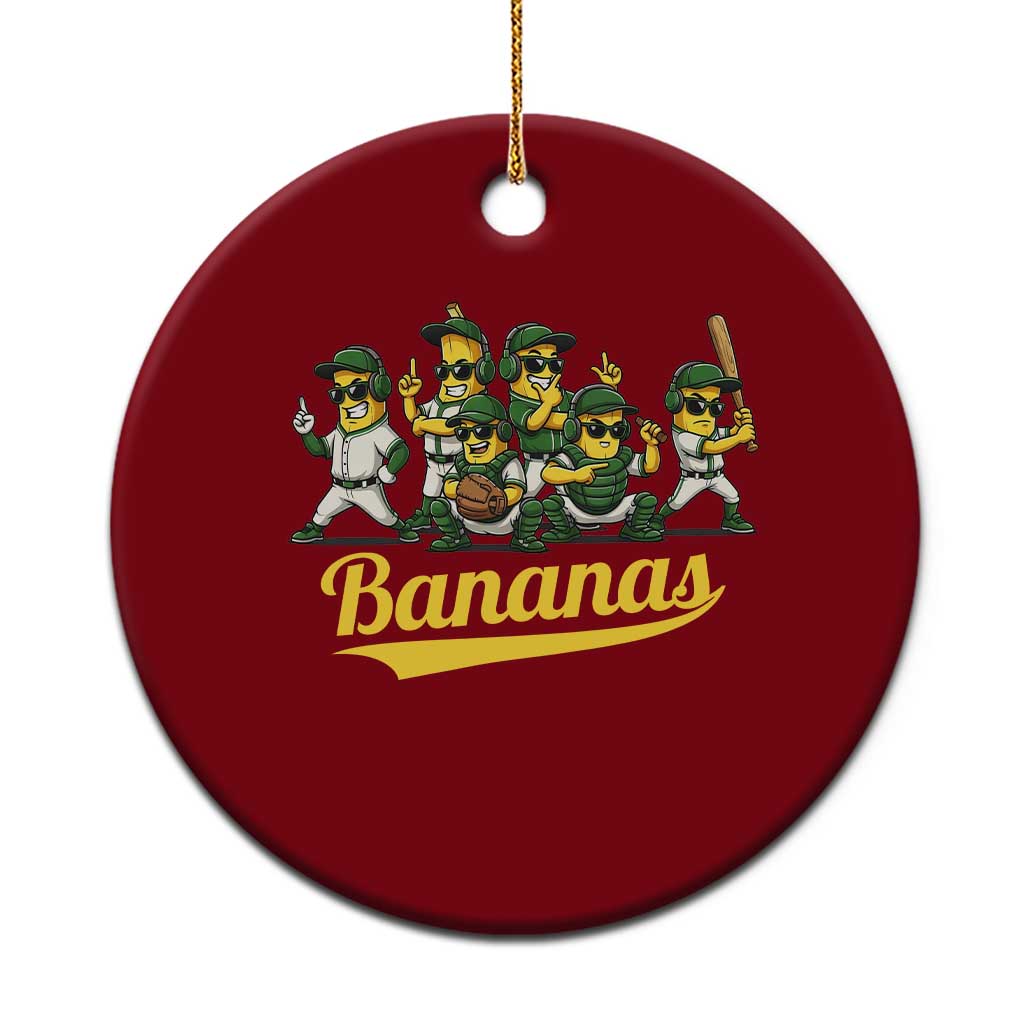 Cool Bananas Squad Playing Baseball Graphic Ceramic Ornament for Sports Fans Entertainment TS02 1pc Red Print Your Wear