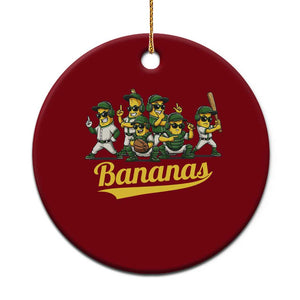 Cool Bananas Squad Playing Baseball Graphic Ceramic Ornament for Sports Fans Entertainment TS02 1pc Red Print Your Wear