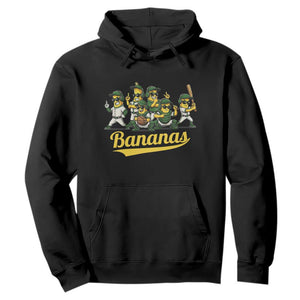 Cool Bananas Squad Playing Baseball Graphic Hoodie for Sports Fans Entertainment TS02 Black Print Your Wear