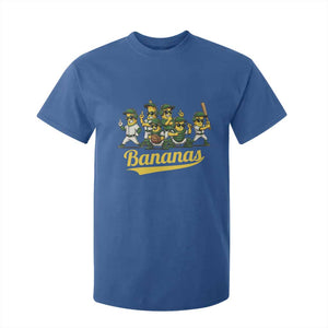 Cool Bananas Squad Playing Baseball Graphic T Shirt For Kid for Sports Fans Entertainment TS02 Royal Blue Print Your Wear