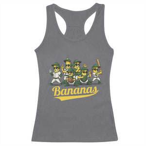 Cool Bananas Squad Playing Baseball Graphic Racerback Tank Top for Sports Fans Entertainment TS02 Charcoal Print Your Wear