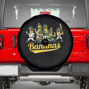 Cool Bananas Squad Playing Baseball Graphic Spare Tire Cover for Sports Fans Entertainment TS02 Black Print Your Wear