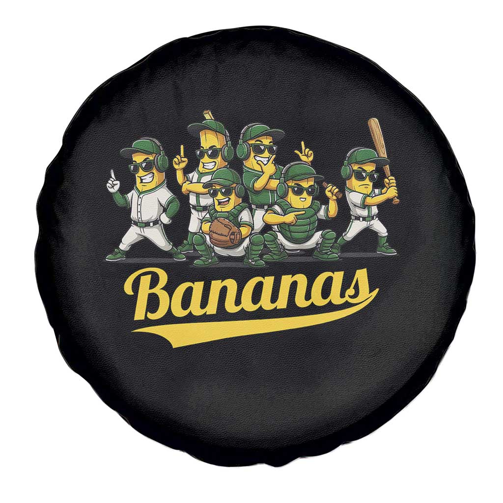 Cool Bananas Squad Playing Baseball Graphic Spare Tire Cover for Sports Fans Entertainment TS02 Print Your Wear