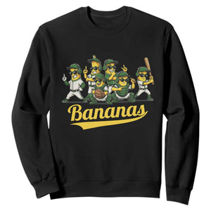 Cool Bananas Squad Playing Baseball Graphic Sweatshirt for Sports Fans Entertainment TS02 Black Print Your Wear