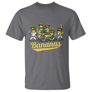 Cool Bananas Squad Playing Baseball Graphic T Shirt for Sports Fans Entertainment TS02 Charcoal Print Your Wear