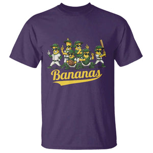Cool Bananas Squad Playing Baseball Graphic T Shirt for Sports Fans Entertainment TS02 Purple Print Your Wear