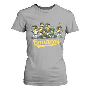 Cool Bananas Squad Playing Baseball Graphic T Shirt For Women for Sports Fans Entertainment TS02 Sport Gray Print Your Wear