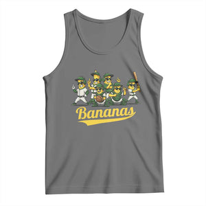 Cool Bananas Squad Playing Baseball Graphic Tank Top for Sports Fans Entertainment TS02 Black Heather Print Your Wear