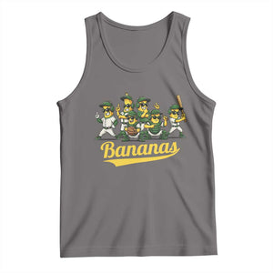 Cool Bananas Squad Playing Baseball Graphic Tank Top for Sports Fans Entertainment TS02 Deep Heather Print Your Wear