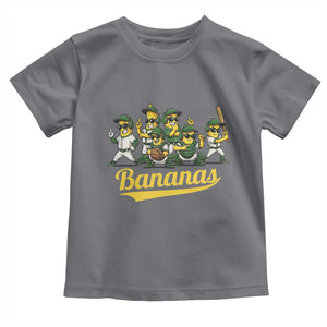 Cool Bananas Squad Playing Baseball Graphic Toddler T Shirt for Sports Fans Entertainment TS02 Charcoal Print Your Wear