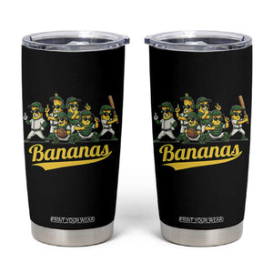 Cool Bananas Squad Playing Baseball Graphic Tumbler Cup for Sports Fans Entertainment TS02 Black Print Your Wear