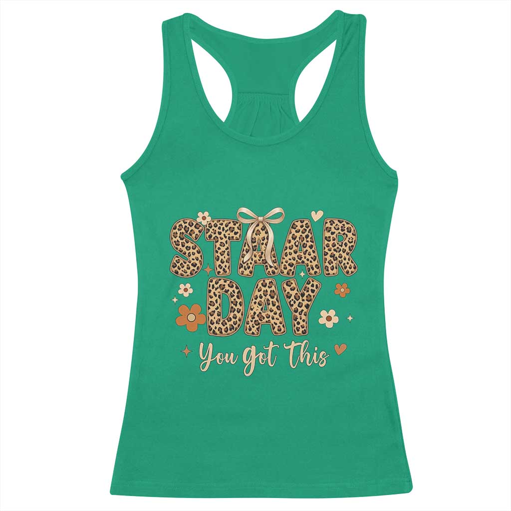 Groovy Leopard STAAR Day Racerback Tank Top You Got This Motivational Teacher Sayings TS02 Irish Green Print Your Wear