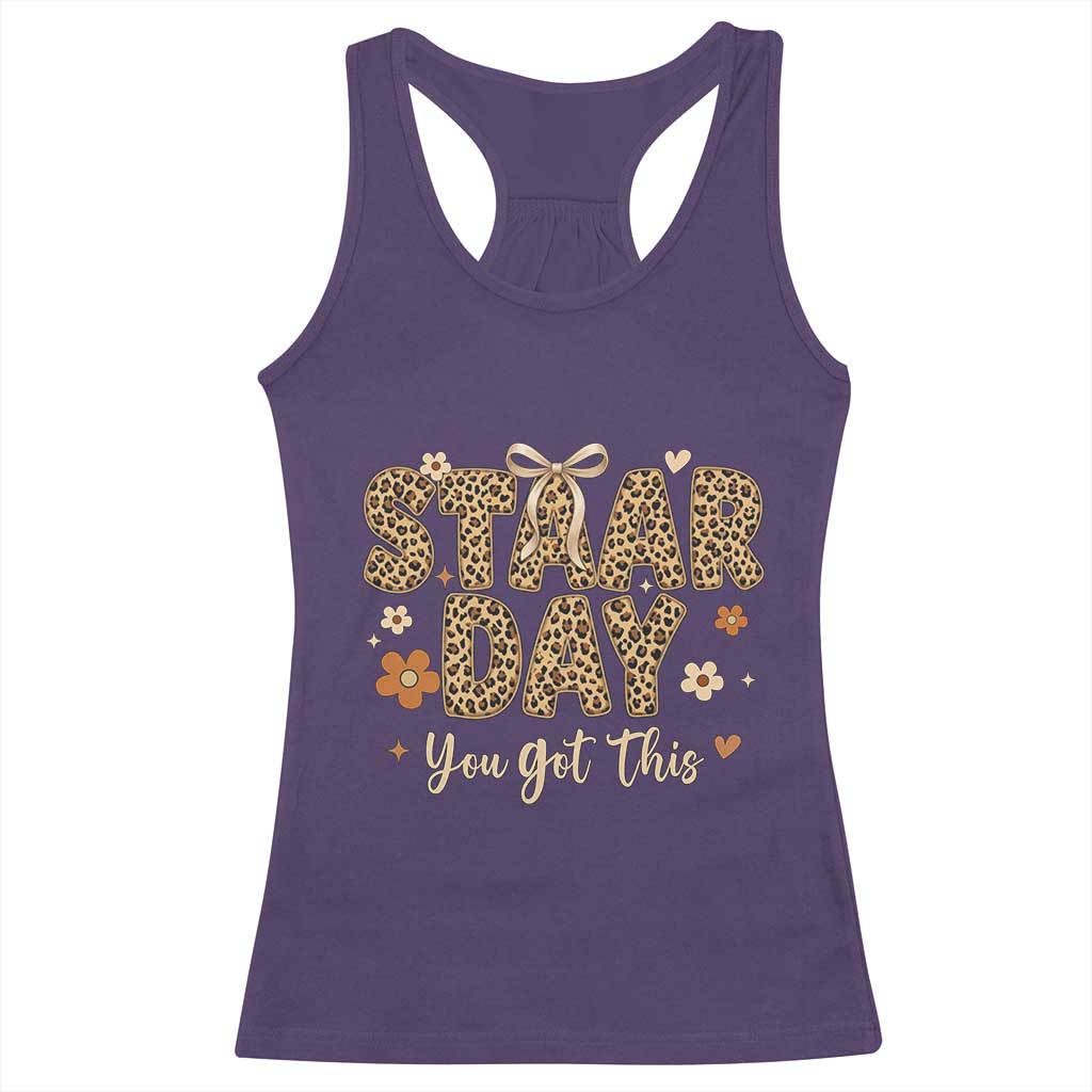 Groovy Leopard STAAR Day Racerback Tank Top You Got This Motivational Teacher Sayings TS02 Purple Print Your Wear
