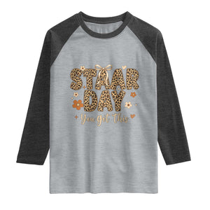 Groovy Leopard STAAR Day Raglan Shirt You Got This Motivational Teacher Sayings TS02 Heather Gray Heather Charcoal Print Your Wear
