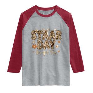 Groovy Leopard STAAR Day Raglan Shirt You Got This Motivational Teacher Sayings TS02 Heather Gray Heather Red Print Your Wear