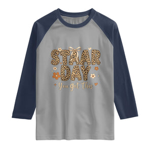 Groovy Leopard STAAR Day Raglan Shirt You Got This Motivational Teacher Sayings TS02 Sport Gray Navy Print Your Wear