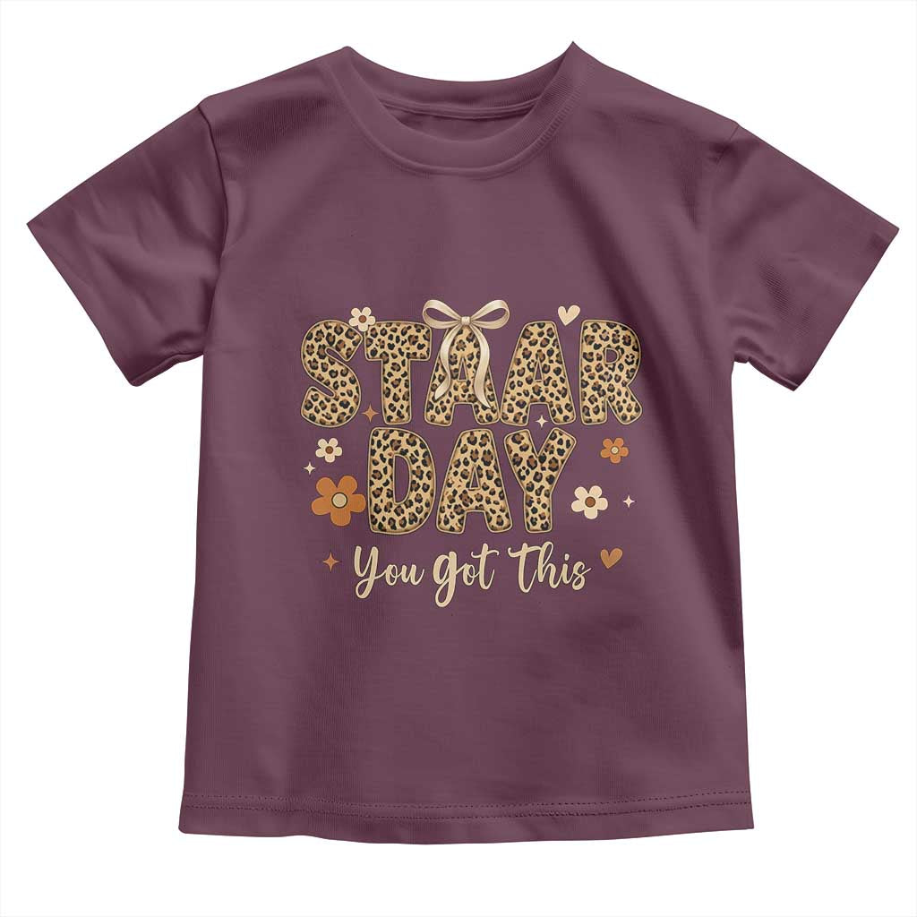 Groovy Leopard STAAR Day Toddler T Shirt You Got This Motivational Teacher Sayings TS02 Maroon Print Your Wear
