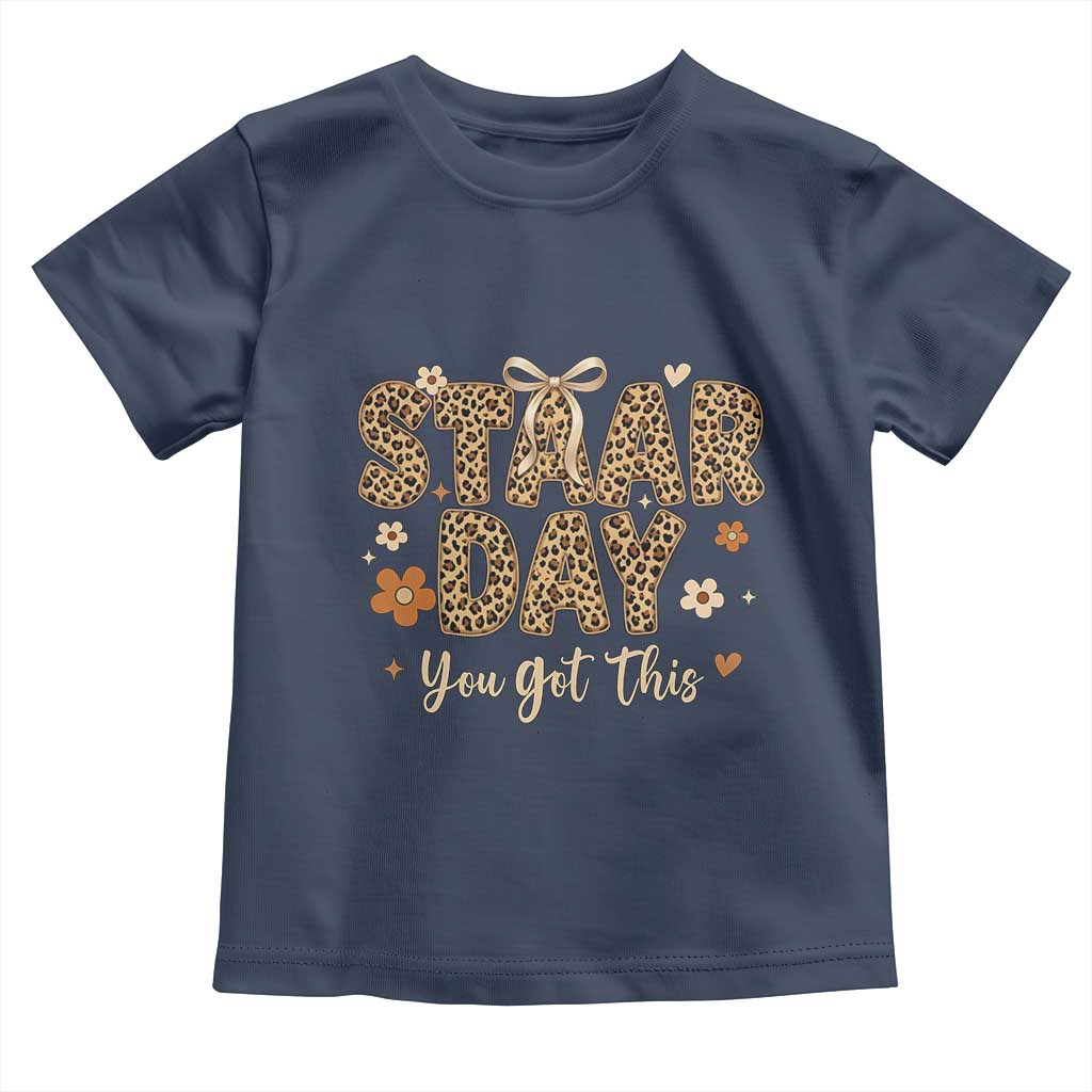 Groovy Leopard STAAR Day Toddler T Shirt You Got This Motivational Teacher Sayings TS02 Navy Print Your Wear