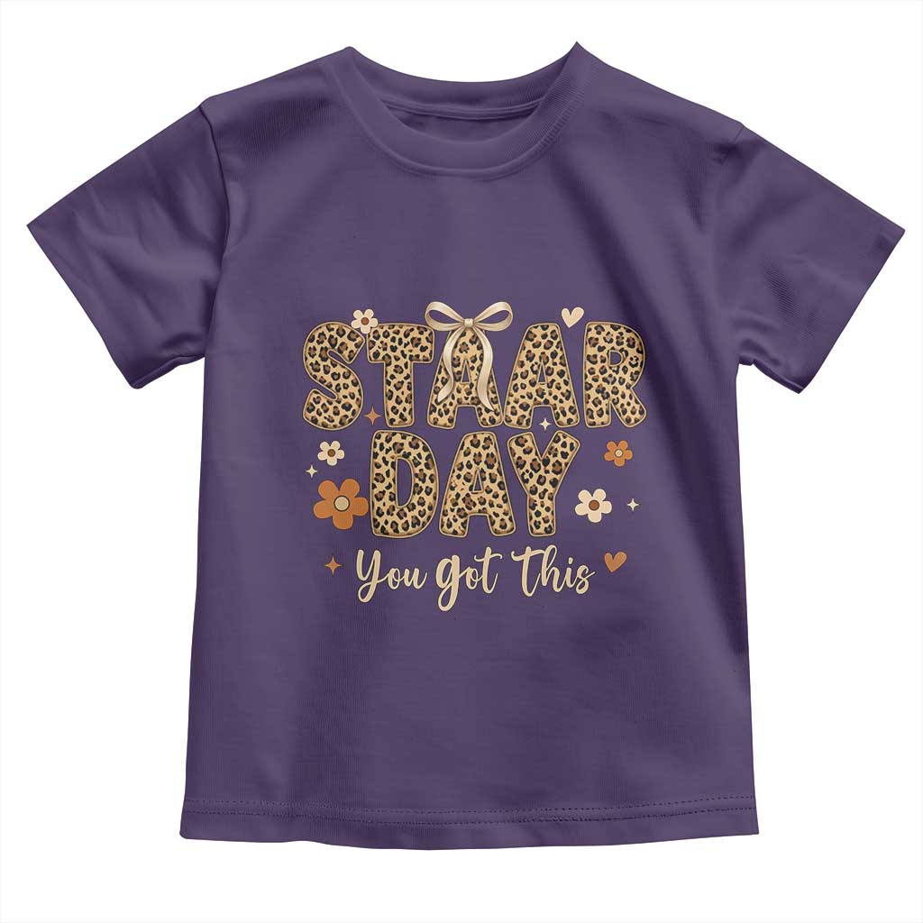 Groovy Leopard STAAR Day Toddler T Shirt You Got This Motivational Teacher Sayings TS02 Purple Print Your Wear