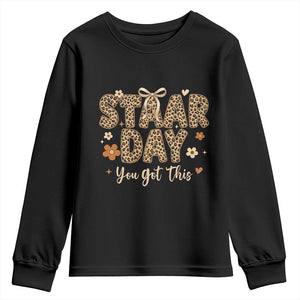 Groovy Leopard STAAR Day Youth Sweatshirt You Got This Motivational Teacher Sayings TS02 Black Print Your Wear