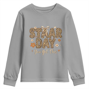 Groovy Leopard STAAR Day Youth Sweatshirt You Got This Motivational Teacher Sayings TS02 Sport Gray Print Your Wear