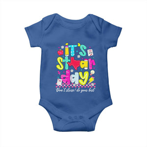 Groovy Texas STAAR Day Baby Onesie Don't Stress Do Your Best Teacher Student Motivation TS02 Royal Blue Print Your Wear