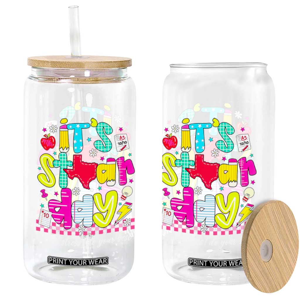 Groovy Texas STAAR Day Glass Can Don't Stress Do Your Best Teacher Student Motivation TS02 Print Your Wear