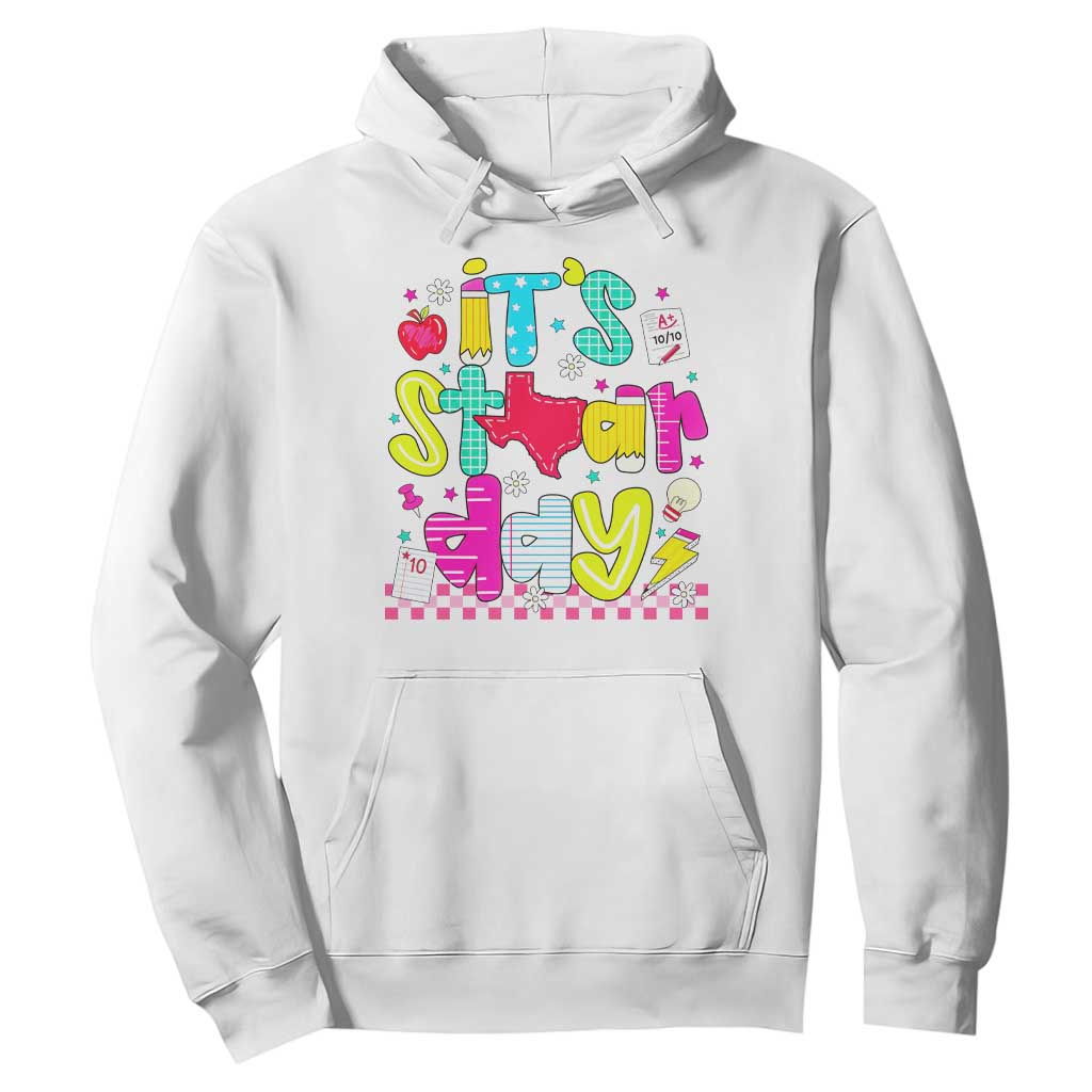 Groovy Texas STAAR Day Hoodie Don't Stress Do Your Best Teacher Student Motivation TS02 White Print Your Wear