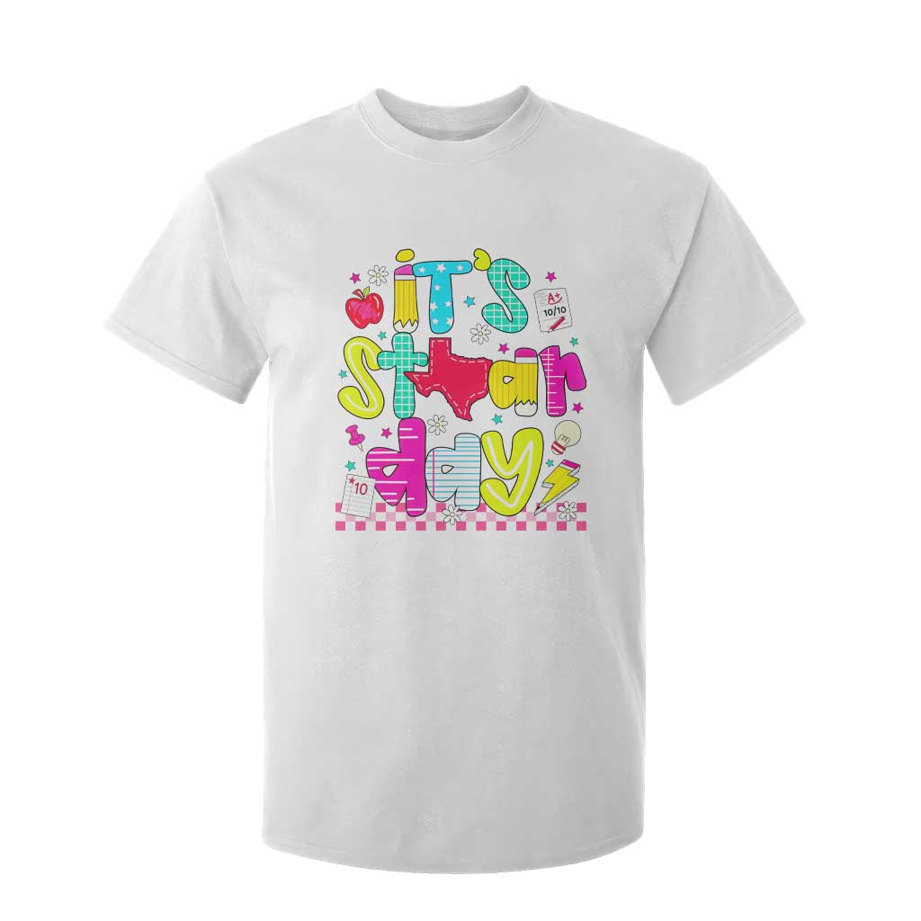 Groovy Texas STAAR Day T Shirt For Kid Don't Stress Do Your Best Teacher Student Motivation TS02 White Print Your Wear