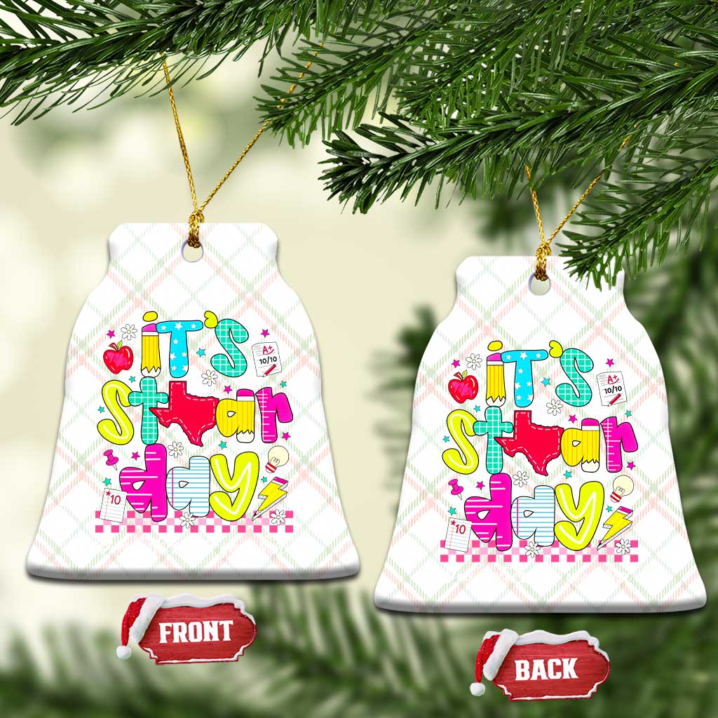 Groovy Texas STAAR Day Ceramic Ornament Don't Stress Do Your Best Teacher Student Motivation TS02 Print Your Wear