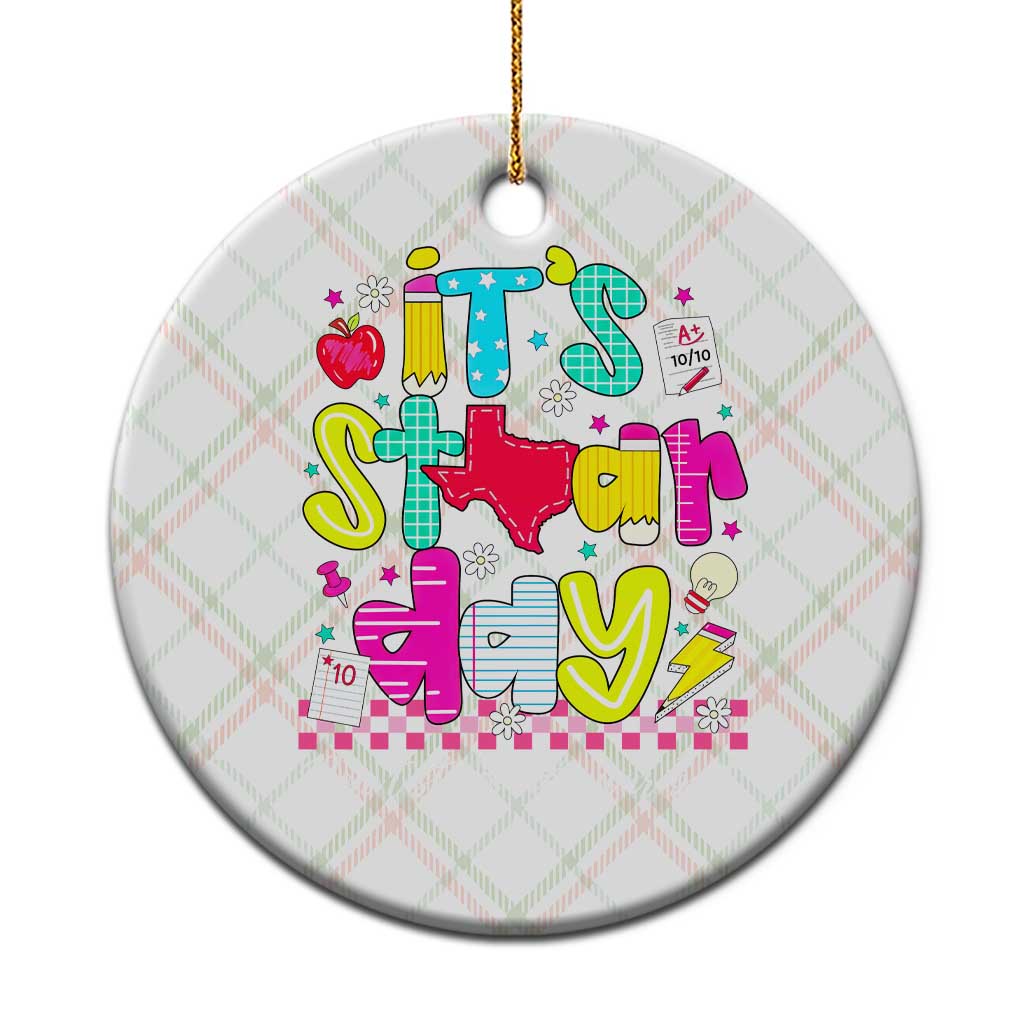 Groovy Texas STAAR Day Ceramic Ornament Don't Stress Do Your Best Teacher Student Motivation TS02 1pc Christmas Plaid Print Your Wear