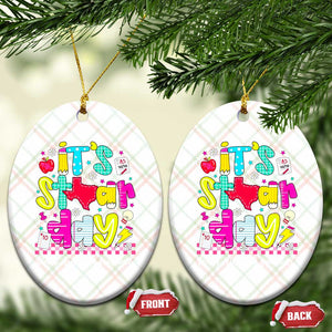 Groovy Texas STAAR Day Ceramic Ornament Don't Stress Do Your Best Teacher Student Motivation TS02 Print Your Wear