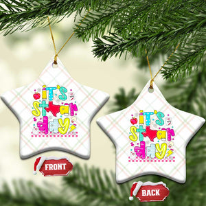 Groovy Texas STAAR Day Ceramic Ornament Don't Stress Do Your Best Teacher Student Motivation TS02 Print Your Wear