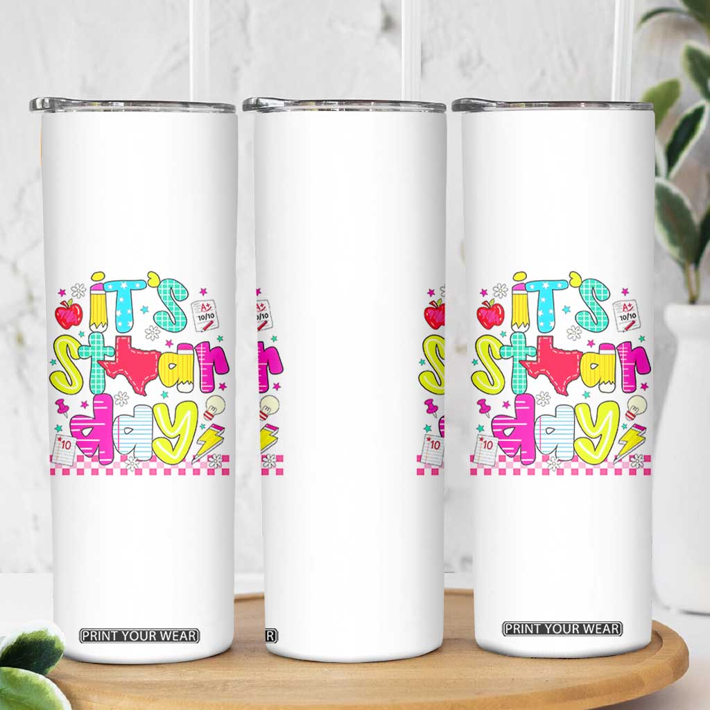 Groovy Texas STAAR Day Skinny Tumbler Don't Stress Do Your Best Teacher Student Motivation TS02 Print Your Wear