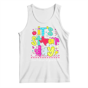 Groovy Texas STAAR Day Tank Top Don't Stress Do Your Best Teacher Student Motivation TS02 White Print Your Wear
