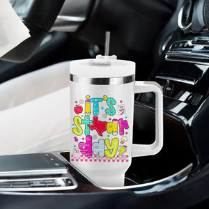 Groovy Texas STAAR Day Tumbler With Handle Don't Stress Do Your Best Teacher Student Motivation TS02 Print Your Wear