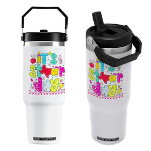 Groovy Texas STAAR Day Flip Straw Tumbler Don't Stress Do Your Best Teacher Student Motivation TS02 One Size: 30 oz White Print Your Wear