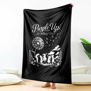 Purple Up For Military Kids Dandelion Inspirational Throw Blanket Month of the Military Child Awareness Brat Support TS02 Print Your Wear