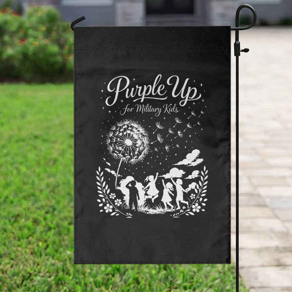 Purple Up For Military Kids Dandelion Inspirational Garden Flag Month of the Military Child Awareness Brat Support TS02 Print Your Wear