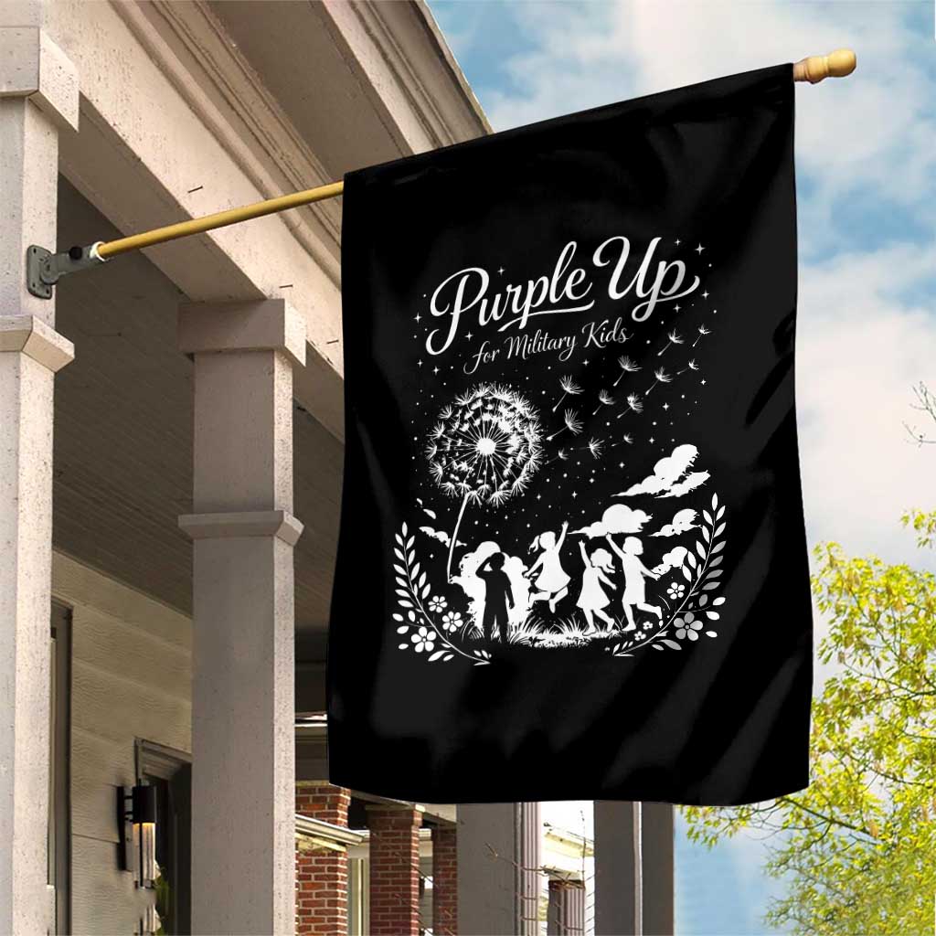 Purple Up For Military Kids Dandelion Inspirational Garden Flag Month of the Military Child Awareness Brat Support TS02 Print Your Wear