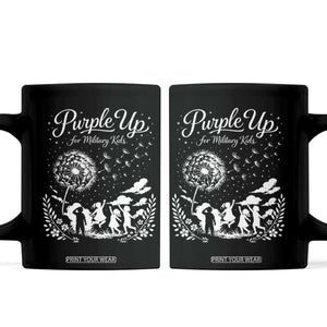 Purple Up For Military Kids Dandelion Inspirational Coffee Mug Month of the Military Child Awareness Brat Support TS02 Black Print Your Wear