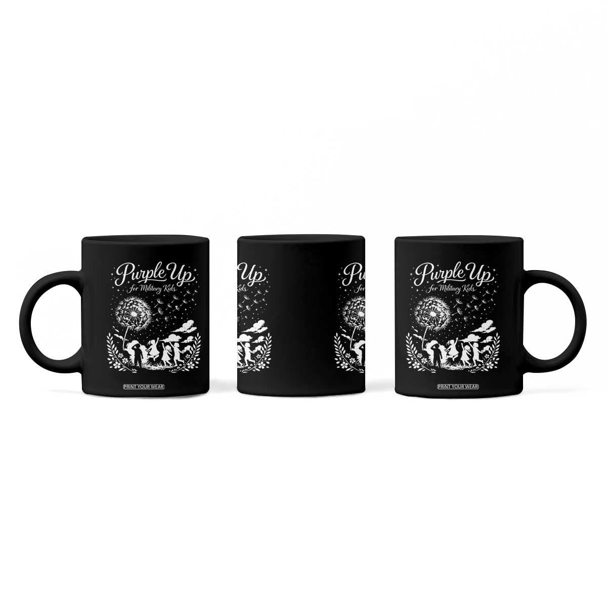 Purple Up For Military Kids Dandelion Inspirational Coffee Mug Month of the Military Child Awareness Brat Support TS02 Print Your Wear