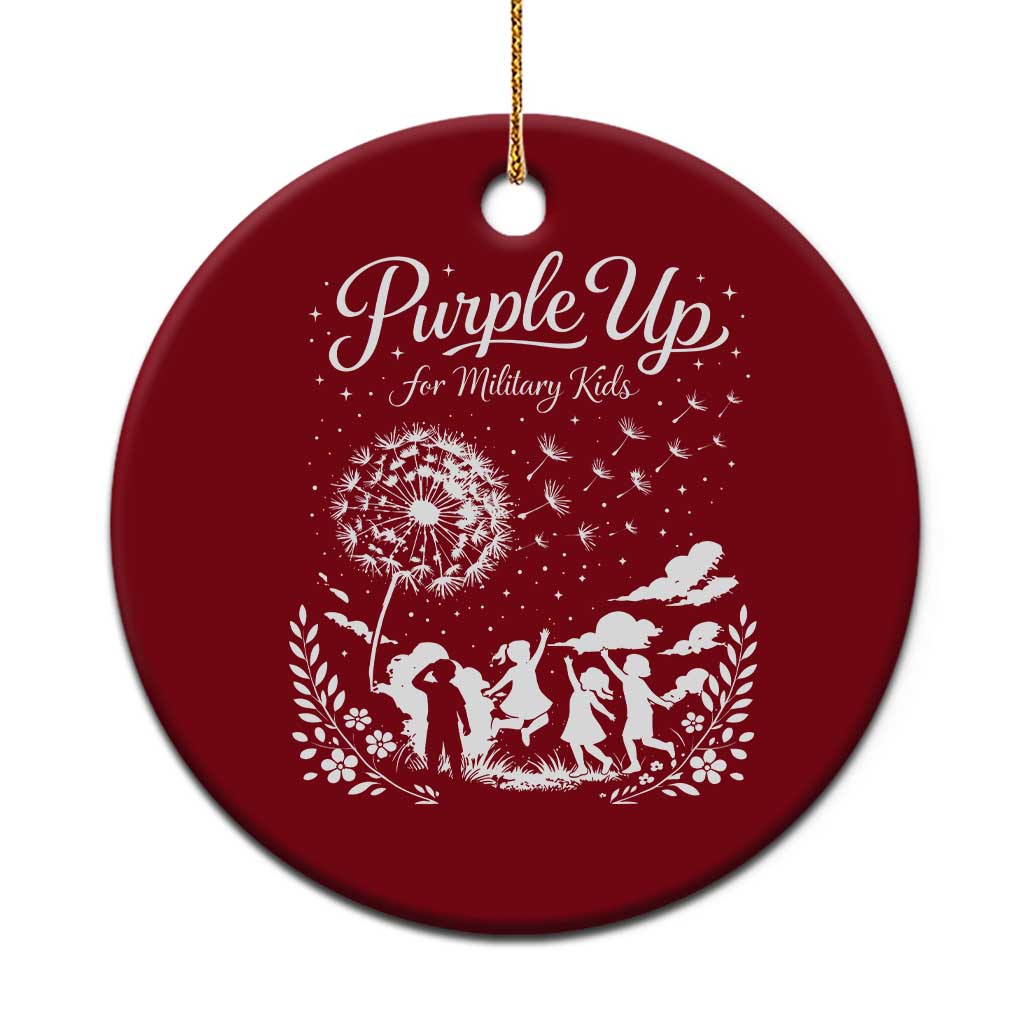 Purple Up For Military Kids Dandelion Inspirational Ceramic Ornament Month of the Military Child Awareness Brat Support TS02 1pc Red Print Your Wear