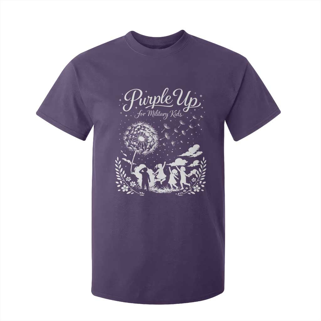 Purple Up For Military Kids Dandelion Inspirational T Shirt For Kid Month of the Military Child Awareness Brat Support TS02 Purple Print Your Wear