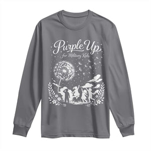 Purple Up For Military Kids Dandelion Inspirational Long Sleeve Shirt Month of the Military Child Awareness Brat Support TS02 Charcoal Print Your Wear
