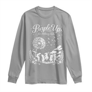 Purple Up For Military Kids Dandelion Inspirational Long Sleeve Shirt Month of the Military Child Awareness Brat Support TS02 Sport Gray Print Your Wear