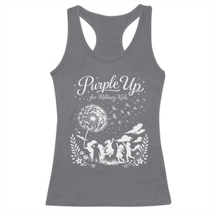 Purple Up For Military Kids Dandelion Inspirational Racerback Tank Top Month of the Military Child Awareness Brat Support TS02 Charcoal Print Your Wear